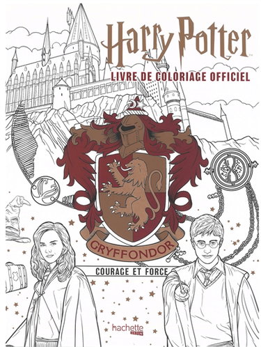 Couverture de Harry Potter : livre de coloriage officiel : Gryffondor, courage et force