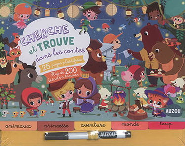 Cherche et trouve dans les contes : 25 pages plastifiées, plus de 200 détails à trouver !