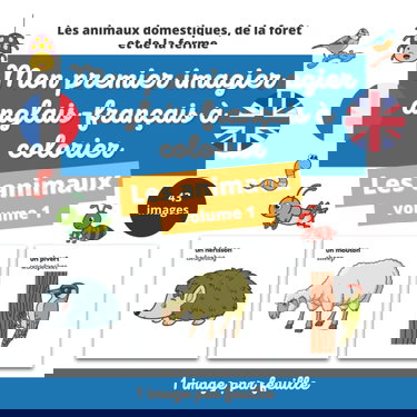 Mon premier imagier anglais-français à colorier : les animaux volume 1: imagier anglais à colorier pour apprendre l'anglais en s'amusant - livre de ... bilingue pour les enfants à partir de 3 ans