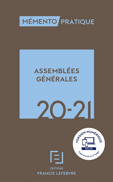Couverture de Assemblées générales 2020-2021
