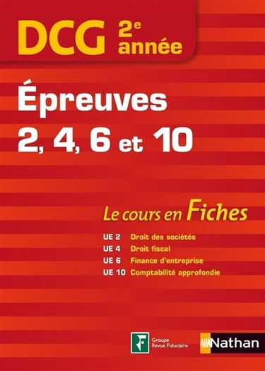 DCG 2e année, épreuves 2, 4, 6 et 10
