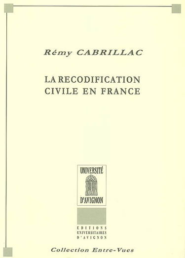 La recodification civile en France