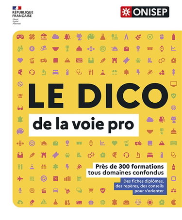Le dico de la voie pro : près de 300 formations tous domaines confondus : des fiches diplômes, des repères, des conseils pour s'orienter