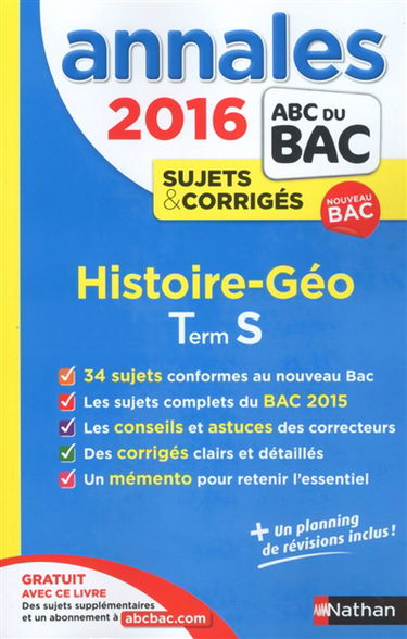 Histoire géo, terminale S : bac 2016