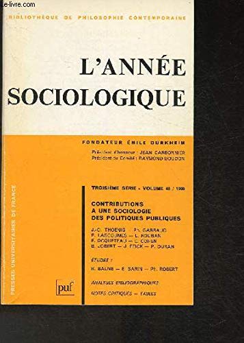Annee sociologique 1990 v.40
