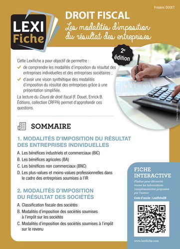 Droit fiscal : les modalités d'imposition du résultat des entreprises