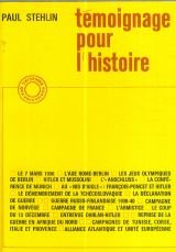Couverture de Paul Stehlin. Témoignage pour l'histoire