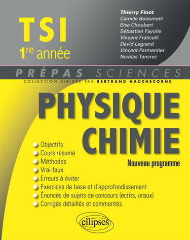 Physique chimie TSI 1re année : nouveau programme