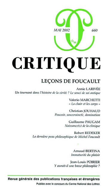 Critique, n° 660. Leçons de Foucault