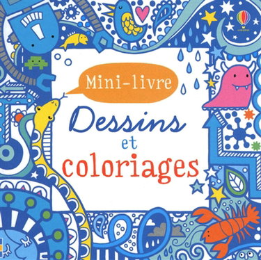 Couverture de Dessins et coloriages : mini-livre : bleu