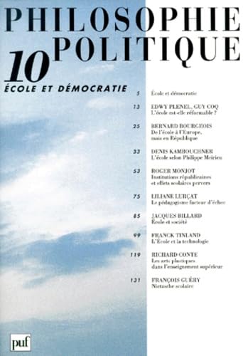 Philosophie politique, n° 10. Ecole et démocratie