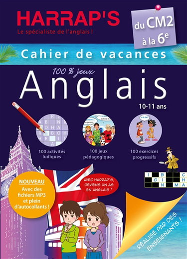 Couverture de Cahier de vacances anglais Harrap's du CM2 à la 6e, 10-11 ans