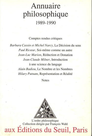 Annuaire philosophique : 1989-1990