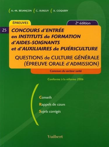 Concours d'entrée en instituts d'AS/AP: Questions de Culture générale (Epreuve orale d'admission)