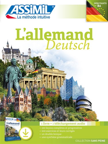 Couverture de L'allemand : débutants & faux débutants, niveau atteint B2 : 1 livre + 1 téléchargement audio