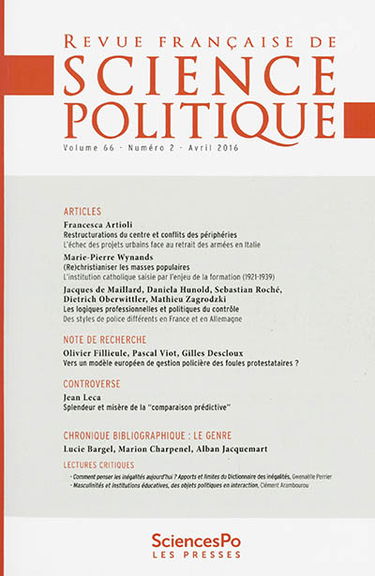 Revue française de science politique, n° 66-2