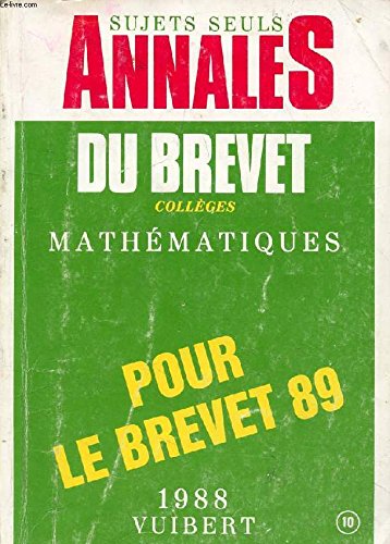 Annales du brevet collèges Mathématique 1988
