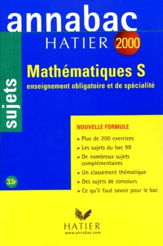 Annabac, sujets 2000 - Mathématiques, Terminale S : Enseignement général et spécialité