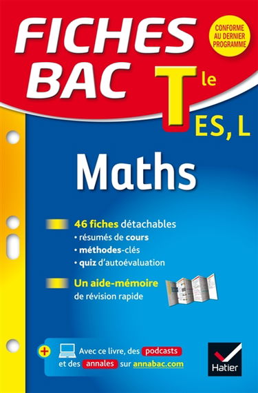 Maths : terminale ES, L : enseignement spécifique (séries ES), enseignement de spécialité (série L)