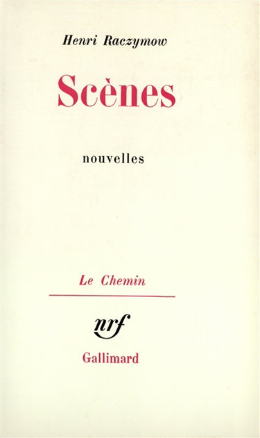 Couverture de Scènes par Henri Raczymow