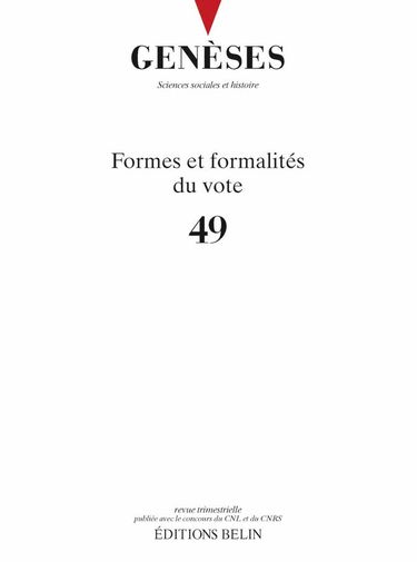 Genèses n°49: Formes et formalités du vote