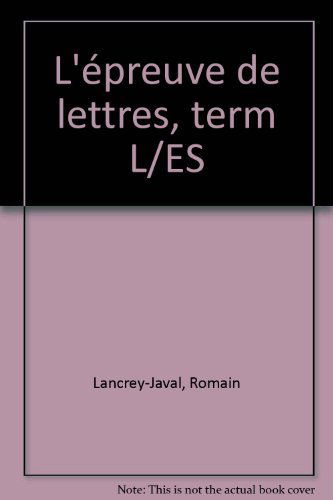 L'épreuve de lettres, term L/ES