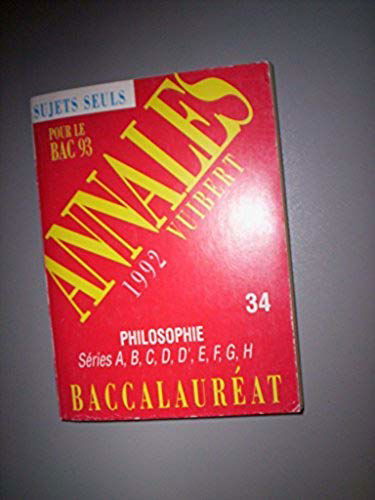 Annales du Bac, 1992 : philosophie