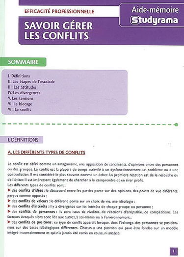 Savoir gérer les conflits