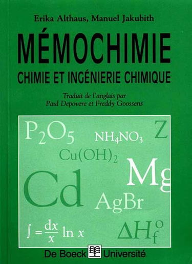 Mémochimie : chimie et ingénierie chimique