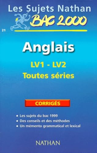 Anglais, LV1-LV2, toutes séries, bac 2000