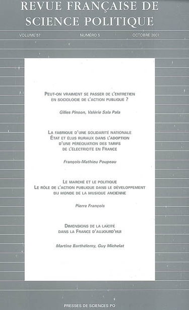 Revue française de science politique, n° 57-5