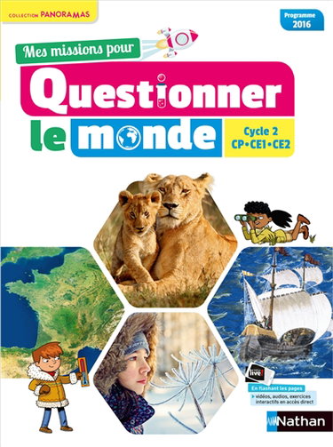 Couverture de Mes missions pour questionner le monde CP-CE1-CE2, cycle 2 : programme 2016
