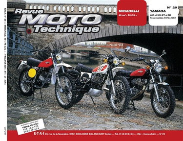 Couverture de Revue moto technique, n° 29. Minarelli P6 CS/Yamaha 400-500XT et SR par ETAI