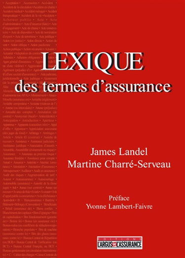 Lexique des termes d'assurance