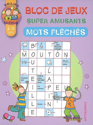 Couverture de Mots fléchés : bloc de jeux superamusants, 7-8 ans