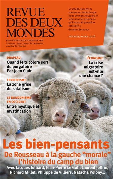 Couverture de Revue des deux mondes, n° 1 (2016). Les bien-pensants : de Rousseau à la gauche morale, l'histoire du camp du bien par Collectif