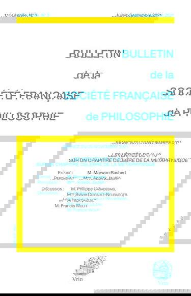 Les vérités de ϴ 10: Remarques sur un chapitre célèbre de la Métaphysique (Bulletin de la SFP, 2021/3)