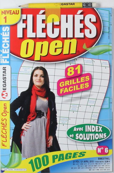 fléchés open N°6; niveau 1; mots fléchés; 81 grilles faciles; avec index et solutions