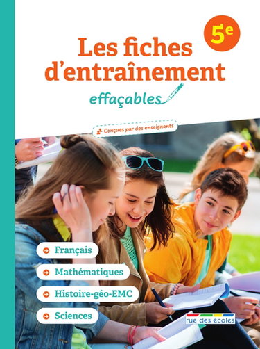 Couverture de Les fiches d'entraînement effaçables, 5e : français, mathématiques, histoire géo EMC, sciences par Collectif