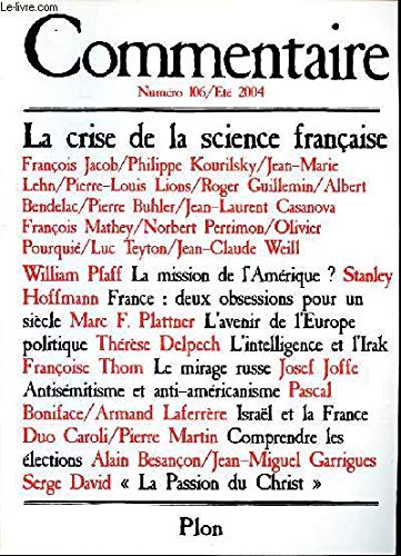 Revue commentaire, numéro 106 : Été 2004