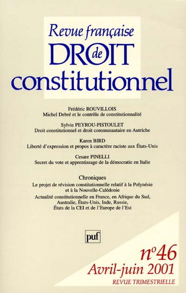 Revue française de droit constitutionnel, n° 46