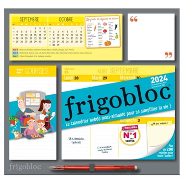 Couverture de Frigobloc Hebdomadaire 2024 : Calendrier d'organisation familiale / sem (de sept. 2023 à déc. 2024) par Collectif