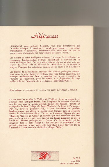Couverture de Mon village : ses hommes, ses routes, son école : 1848-1914, l'ascension d'un peuple