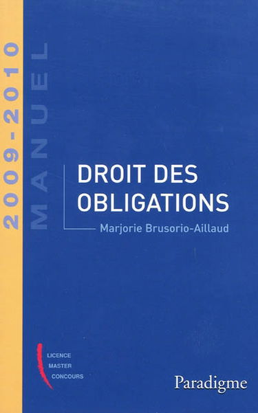 Droit des obligations : 2009-2010