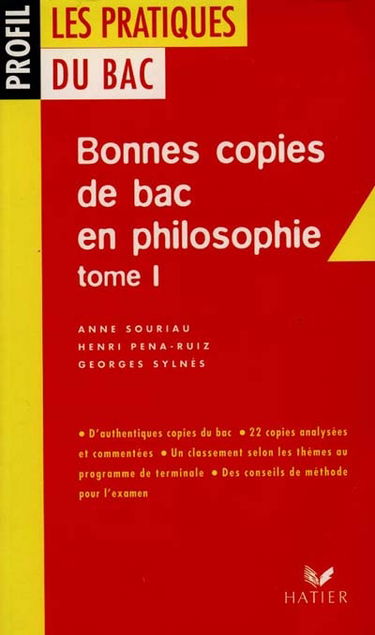 Bonnes copies du bac en philosophie. Vol. 1