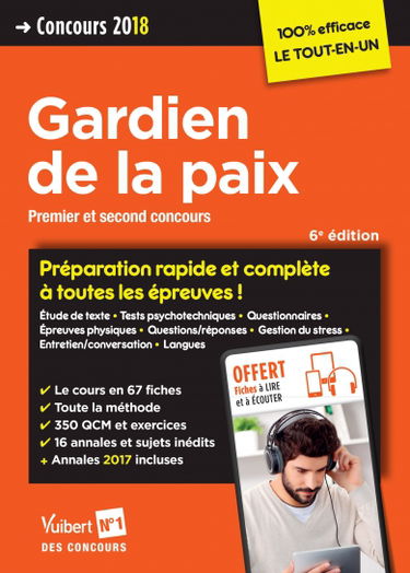 Gardien de la paix : premier et second concours : concours 2018