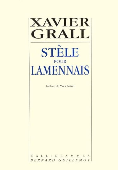 Couverture de Stèle pour Lamennais