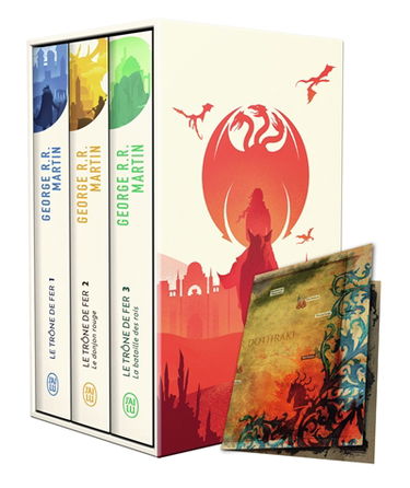 Coffret trône de fer : tomes 1, 2, 3 & cartes originales