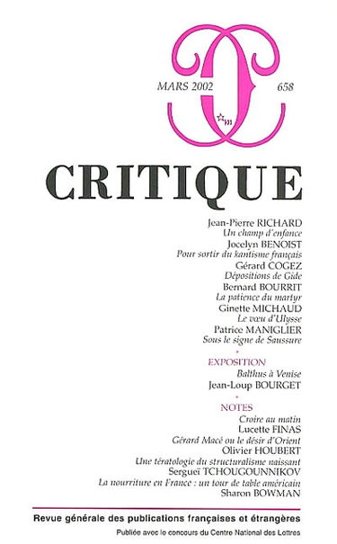 Critique, n° 658
