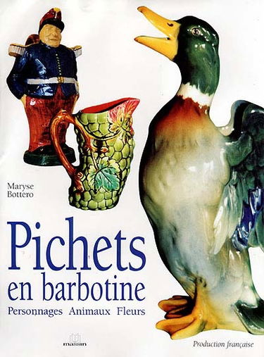 Pichets en barbotine : personnages, animaux, fleurs